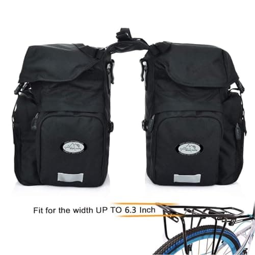 ZTZ 50L Panniers Bike Bags, Waterproof Panniers Made of High-Density 600D Polyester for Durable Use, Bike Saddle Bag Come with Reflective Trim and Rain Cover (Green) — view 5