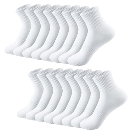 Zuimei 8 Pairs White Sports Socks, Crew Socks Women