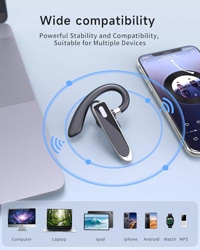 EUQQ Bluetooth Single wireless Headset Handsfree Earpiece for phone — view 5