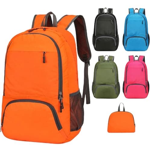 Mayoii Foldable Lightweight Backpack for Mens & Women – 35L Waterproof Rucksack for Mens & Women, Rucking Daypack for Outdoor Sports Hiking Travel Camping (Orange)