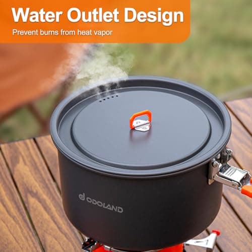 Odoland Camping Cookware Kit, Non-Stick Lightweight Camping Pot and Fry Pan Set with Mesh Bag for Camping, Backpacking, Outdoor Cooking Picnic 1.9L — view 5