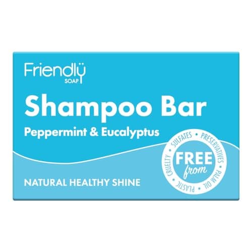 Friendly Soap - Peppermint & Eucalyptus Shampoo Bar (95g), Nourishing, Natural Healthy Shine, Moisturising, Plant-Based, Cruelty-Free, Made By Hand, No SLS or Parabens, Sustainable, Vegan — view 2