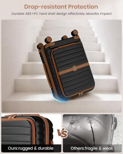 Kono Cabin Suitcase with Laptop Compartment 21 Inch ABS+PC Carry On Luggage — view 6
