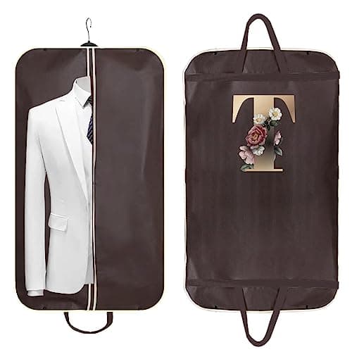 Zip Up Hanging Suit Dress Coat Garment Bag Clothes Cover DustProof Storage Suit Carrier Protector Bags, (gold T)