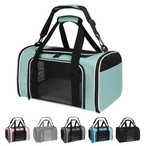 Yipincover Cat Dog Carriers Soft-Sided, Pet Travel Carrier for Small Cats Dogs Under to15lbs, Soft-Solid Collapsible Carrier (Medium,Green)