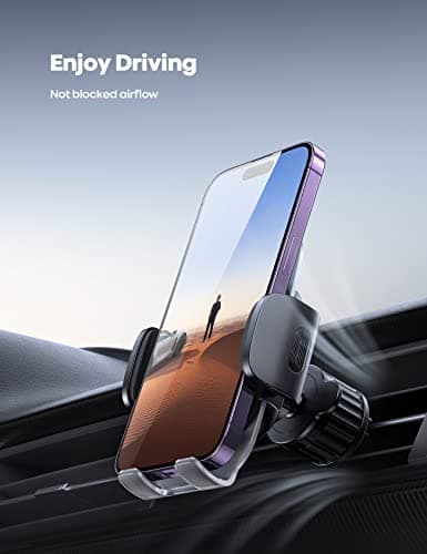 Lamicall Car Vent Phone Holder - [Quick Spring Clip] Car Phone Mount with Metal Hook, Universal Air Vent Cradle for iPhone 17 16 15 14 13 12 Pro Max Plus Air Mini, Samsung S25, 4-7” Phone — view 5