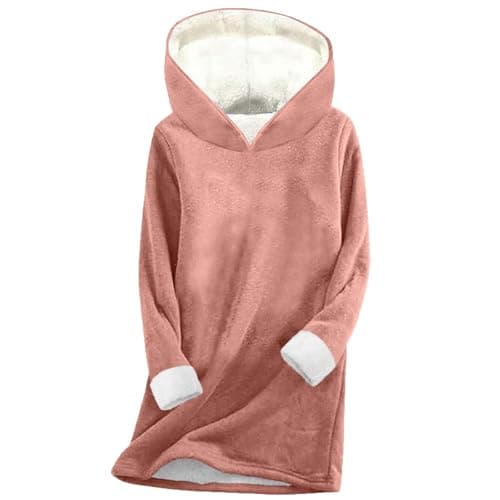 Thermal Sweatshirt Mom With Hood Plus Size Fleece Warm Thermal Hoodie Fleece Quality Top Windbreaker Knit Sweater Packable Flexible Fabric Holiday Travel Comfortable Breathable Lightweight Soft Touch