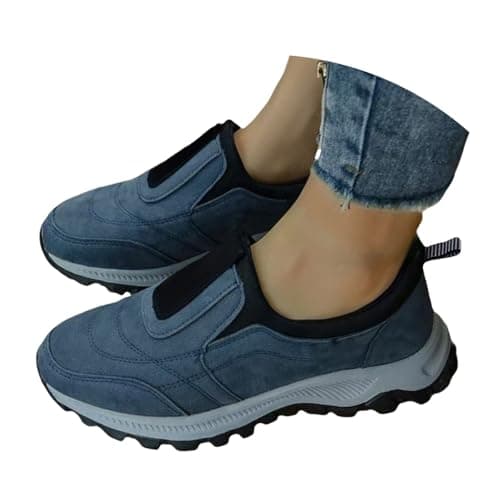Slip On Trainers Men Walking Shoes with Arch Support, Lightweight Mesh Lining Hiking Shoes, Wide Toe Non-Slip Work Trainers, Waterproof Mountain Trekking Athletic Trainer, Travelling, Camping — view 4