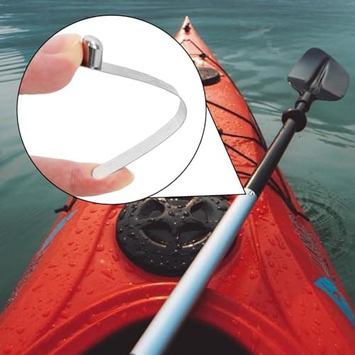 Mardatt 21PCS 7 Sizes Push Button Spring Clips Kit, Stainless Steel Push Button Clips, V Shaped Tent Pole Clips, Spring Snap Clips Locking Tube Pin for Camping Kayak Paddle Tent Pole — view 3