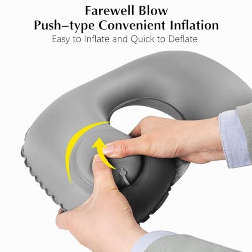 Jidyllic Inflatable Travel Pillow,Neck Pillow For Travel Neck Support Pillow Inflatable U Shape Pillow Travel Neck Pillow with Pressing Inflation Pump Suitable for Sleep Rest — view 4