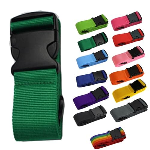 Luggage Baggage Strap Strong Extra Safety Adjustable Travel Tie Belt 13 Colours (Colour 38 Dark Green)