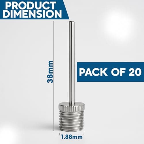 ARIATI 20 Pack Ball Pump Needles – Stainless Steel Sports Inflator Adapters for Football, Basketball, Rugby, Volleyball, Bike & Gym Balls – Universal Fit Air Pump Accessories — view 2