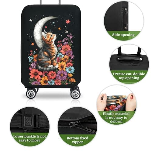 SICANAUO Luggage Covers, Elastic Travel Suitcase Protector, Personalised Suitcase Cover, Anti-Scratch Luggage Storage Covers, Travel Trolley Case Protector (Style 11, L (26-28 inch suitcase)) — view 3