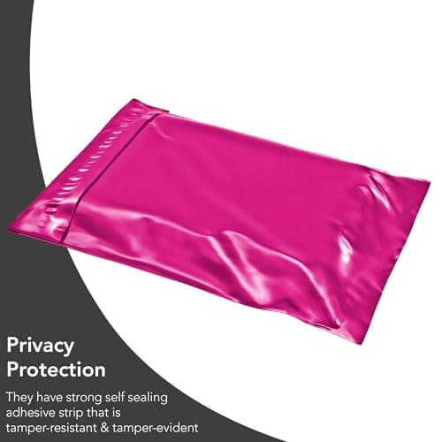 50 Mixed Hot Pink Parcel Bags, Postage Bags, Mailing Bags 5 Sizes 10 Each Poly Postal Bags Self Seal iSOUL Small to Large Mailing Bags Packaging Assorted Mailers Posting Shipping Post Bags — view 6