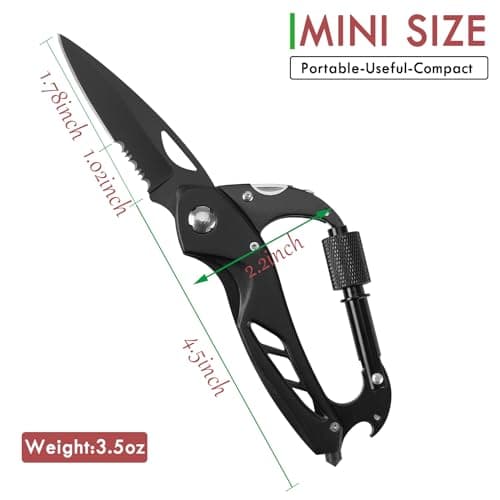 Xnourney 7 in 1 Multitool,Window Breaker and Screwdriver for Men,EDC Locking Carabiner,Birthday Gifts for Men,Keychain with Bottle Opener,Survival Gear Pocket Tool for Outdoor Camping — view 6