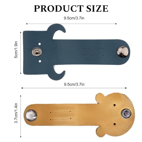 KEUKORZ 8Pcs Cute Animal Shaped Cord Organizers, PU Leather Cable Straps Clips Winders in Bear and Bull Designs for Earphones and Charging Cables Home Office — view 2