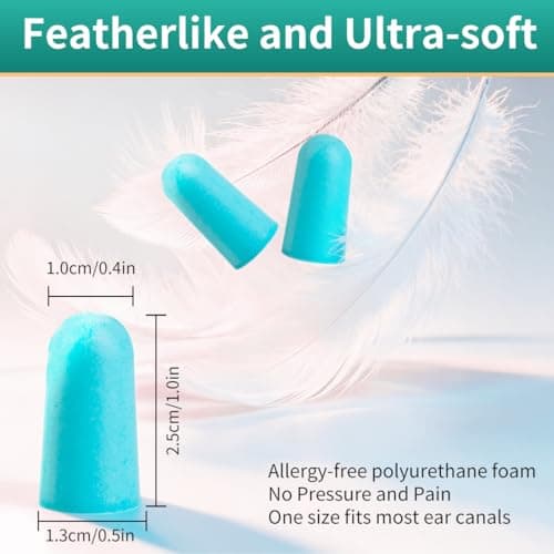TTech Foam Earplugs for Sleeping 38dB Noise Cancelling, Ultra Soft Comfortable Ear Plugs for Study, Travel & Loud Noise, Reusable Hearing Protection with Case, 60 Pairs Blue, 120 Count — view 4