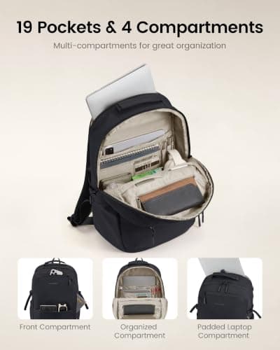 LOVEVOOK Laptop Backpack Womens Men, Work Bag Lightweight School Bags — view 5