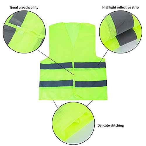 LJHOME 2 Pcs Car Emergency Warning Triangle and 2 Pcs Reflective Safety Vest Kit, Foldable Car Road Safety Reflective Safety Warning Triangle Kit for Car Truck SUV Breakdown — view 4