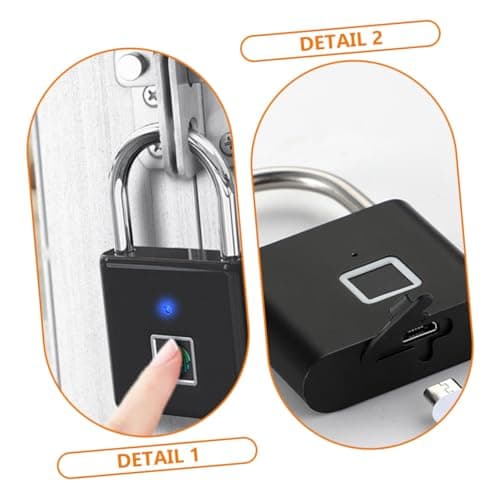 Portable Fingerprint Pad Lock for Iron Gate and Working Places — view 3