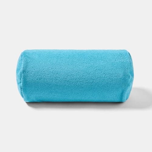 OHS Sea Blue Inflatable Pillow, Sun Lounger Cushion Lightweight Compact Bolster Cushion with Microfibre Cover Neck Roll Pillows for Head & Back Support Outdoor Cushions for Travel Beach Accessories — view 4