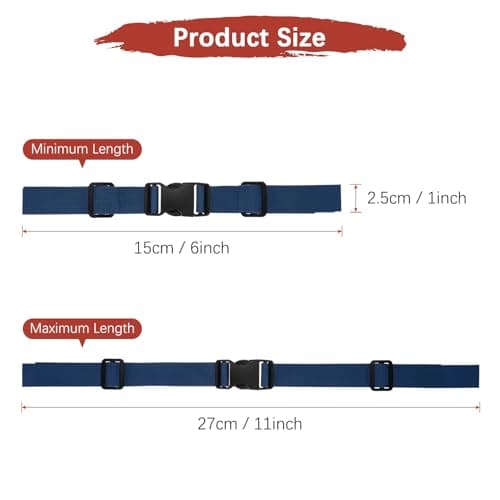 TIXIPEM 1PCS Adjustable Backpack Chest Strap 11 x 6in Navy Blue — view 3