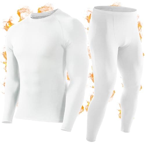 Roadbox Men's Thermal Underwear Sets - Fleece Lined Long Johns Base Layer Tops & Bottoms Quick Dry for Winer Skiing Cycling