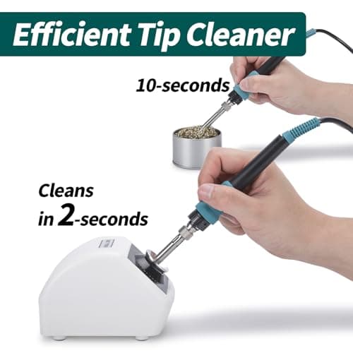 YIHUA 200C Motorized Soldering Iron Tips Cleaner with Infra-red Sensor, 4 Brass Wool Brushes, 12V Power Adapter, Pry Bar,Compatible with 900M Series, 907 Series, 902 Series(UK Plug) — view 3