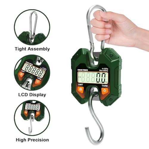 GRAM PRES Digital Hanging Scale 660LB/300KG,Handheld Mini Crane Scale — view 2