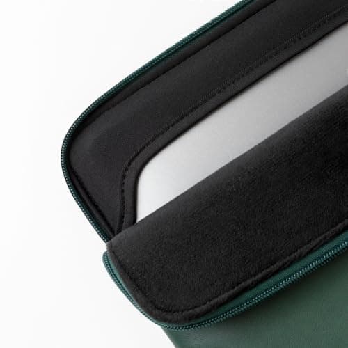 Comfyable Slim Protective Laptop Sleeve Compatible with 13/13.3/14 Inch MacBook Air & MacBook Pro, Mac Travel Case, Laptop Pouch, Slim PU Leather Cover M5/M4/M3/M2/M1 2026-2021, Midnight Green — view 4