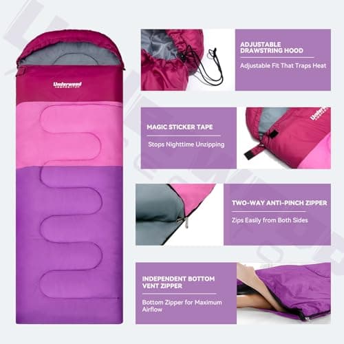 Lightweight 3-4 Season Sleeping Bags for Adult and Kids, 1.3kg Camping Bag — view 5