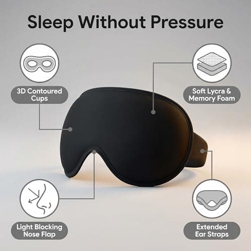 3D Sleep Eye Mask for Women Men - Contoured Blindfold for Side Sleepers — view 2
