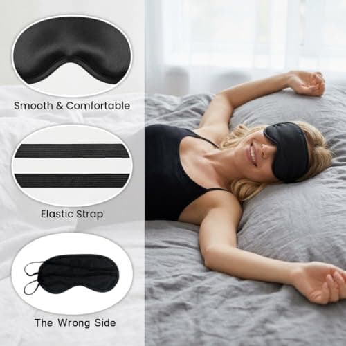 20 Pack Eye Mask for Sleeping, Blindfold Eye Shade Cover, Light-Blackout Breathable Sleep Masks, Soft Comfortable Blindfolds for Games Travel, On The Plane, Lunch Break and Camping Usage Black — view 3
