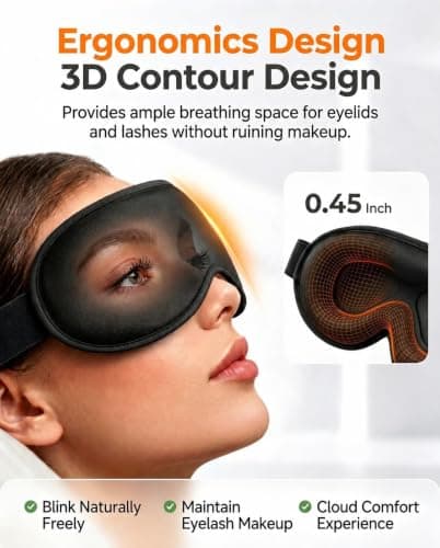 FACEMOON Blackout Eye Mask for Sleeping, Weighted Sleep Mask for Travel — view 3