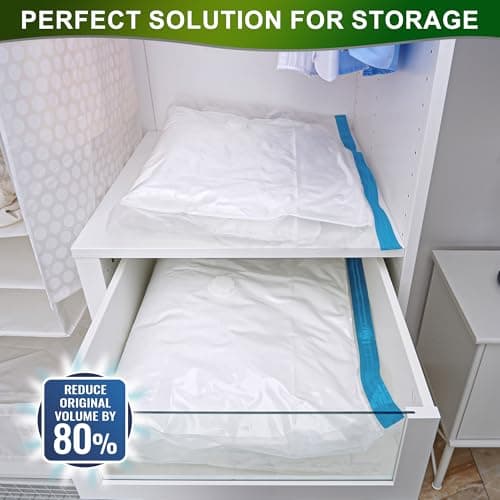 Oumaru Vacuum Storage Bags for Clothes, Vacuum Bags, Space Saver Bags for Clothes, Duvets and Pillows, Hand Pump Included, 10 Combos — view 5
