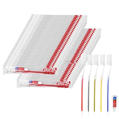 30 Pack Travel Toothbrush Set,Disposable Toothbrush with Toothpaste