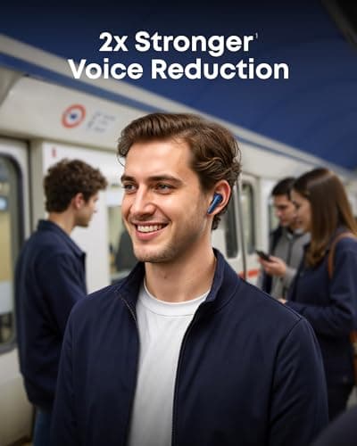 soundcore Liberty 5 by Anker, Noise-Cancelling Wireless Earbuds, 2x Stronger Voice Reduction, Real-Time Adaptive Noise Cancellation,Fast Charging,Dolby Audio, 6 Mic AI Calls (Abyss Blue) — view 2