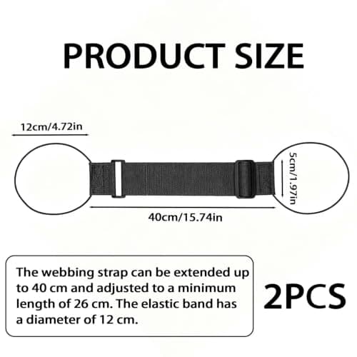 2 PCS Luggage Connector Straps for Suitcases, Adjustable Elastic Luggage Straps for Suitcases to Connect 2 Suitcases, Portable Travel Suitcase Strap Accessory (Black) — view 2