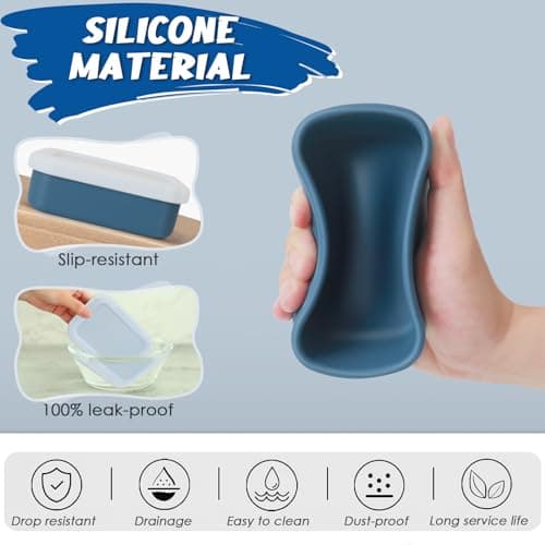 bellmeanin Travel Soap Dish with Lid – 100% Leak-Proof, Silicone — view 5