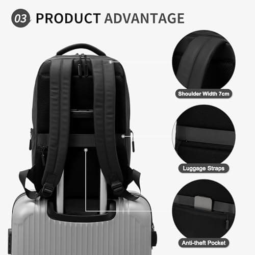 SUIKIHUM Laptop Backpack for Men,Flight Approve Daypack Anti-Theft Rucksack — view 5