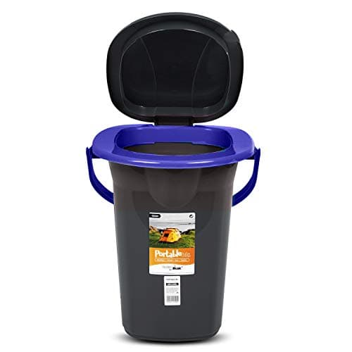 Green Blue GB320 Portable Toilet 19L Mobile Bucket Travel Lightweight Toilet For Hiking Campfire Grill Fishing Festivals Use (Black/Navy Blue) — view 5