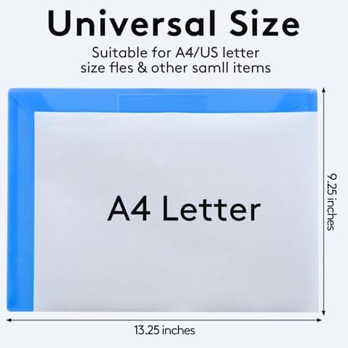 24Pack Plastic Wallets Folders - A4 Plastic Folders Document Folder Wallet Popper Wallets with Label Pocket, Assorted — view 2