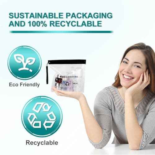 Clear Toiletry Bag 2 Pack, 20x20cm Airport Security Liquids Bags, Airline Approved Waterproof TSA Makeup Organiser, Leakproof Travel Wash Bags for Hand Luggage, Holiday Essentials for Women Men — view 4