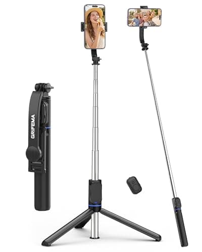 GRIFEMA Selfie Stick Tripod 107cm Extendable, 360 Rotating Mount