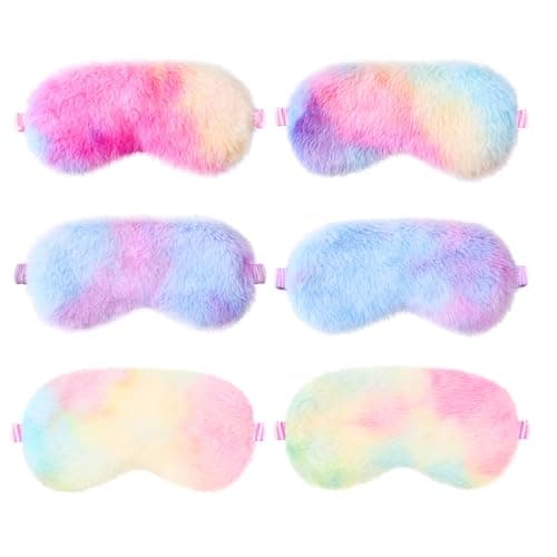 Heyu-Lotus 6 PCS Kids Eye Masks for Sleeping Plush Kids Sleep Mask