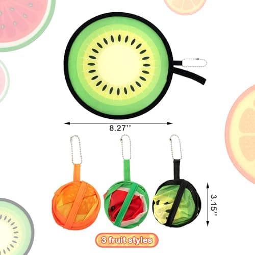 Desenda 3 PCS Round Foldable Hand Fans, Fruit Style Handheld Folding Fan Portable Cooling Fans for Summer Events, Outdoor Travel, Festival Party Decorations, Game Favors — view 5