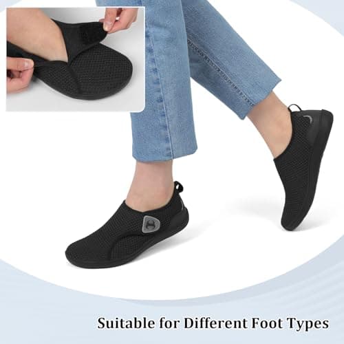 JOINFREE Womens Barefoot Shoes Wide Toe Box Walking Shoes Black — view 5