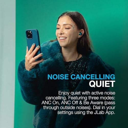 JLab Go Air Pop ANC Earbuds with Mic - Bluetooth, Clear Teal — view 2