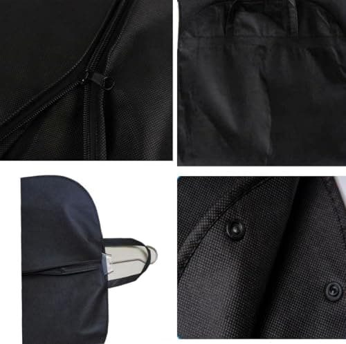 Black Suit Carrier - Reusable Garment Bag with Full Zipper, Perfect for Travel or Home Storage - Breathable Coat and Tuxedo Carrier — view 3