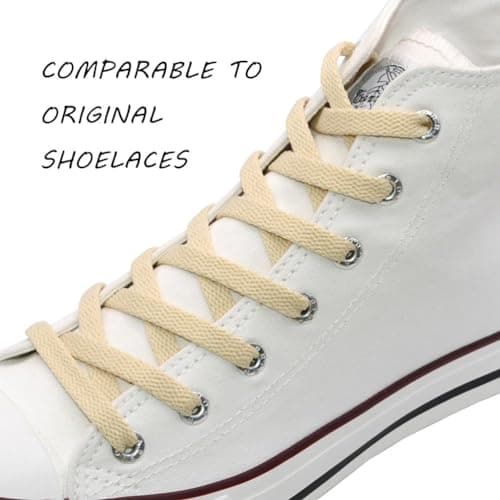 VSUDO 120 cm Cream Shoe Laces for Trainers, Beige Trainer Laces, 1 Pair — view 2